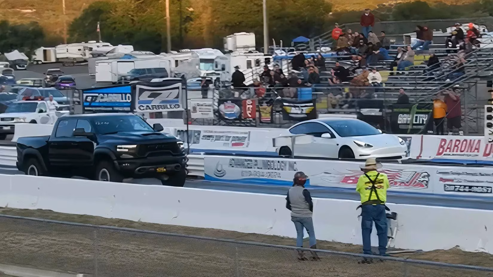 silence-vs-supercharger-when-a-tesla-model-3-and-ram-trx-tied-in-a-drag-race-for-the-ages-image-0